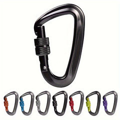 1pc 12KN Locking Alum. Carabiner Clips D Ring Hook Keychain for Hammock Hiking