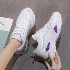 Women's Chunky Sneakers Mesh Lace Up Running Shoes