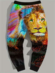 Men's Colorful Lion Graphic Sweatpants Casual Joggers