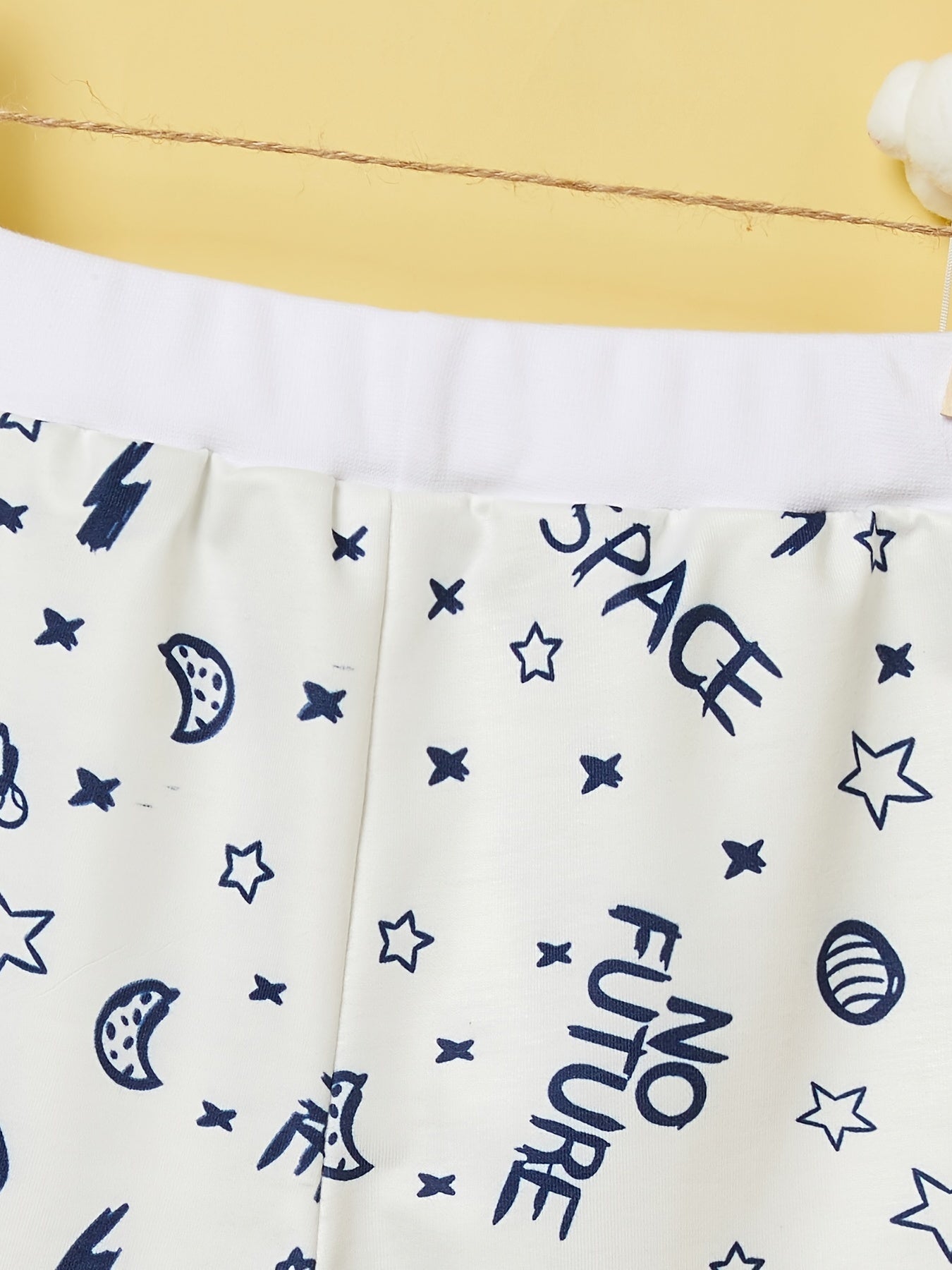Boys No Future Planet Star Moon Print Shorts Casual Soft Breathable