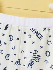Boys No Future Planet Star Moon Print Shorts Casual Soft Breathable