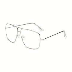 Men's Vintage Glasses Large Frame Alloy PC Lens