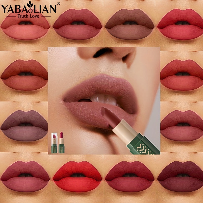 12 Vibrant Velvet Matte Lipsticks - Long Lasting & Waterproof