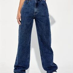 Slash Pocket Boyfriend Jeans Loose Fit Mid Waist