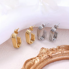Geometric Stud Earrings Minimalist Style for Girls