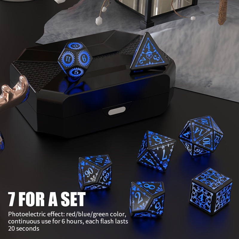 7pcs LED Dice Set USB Rechargeable Breathing Lights