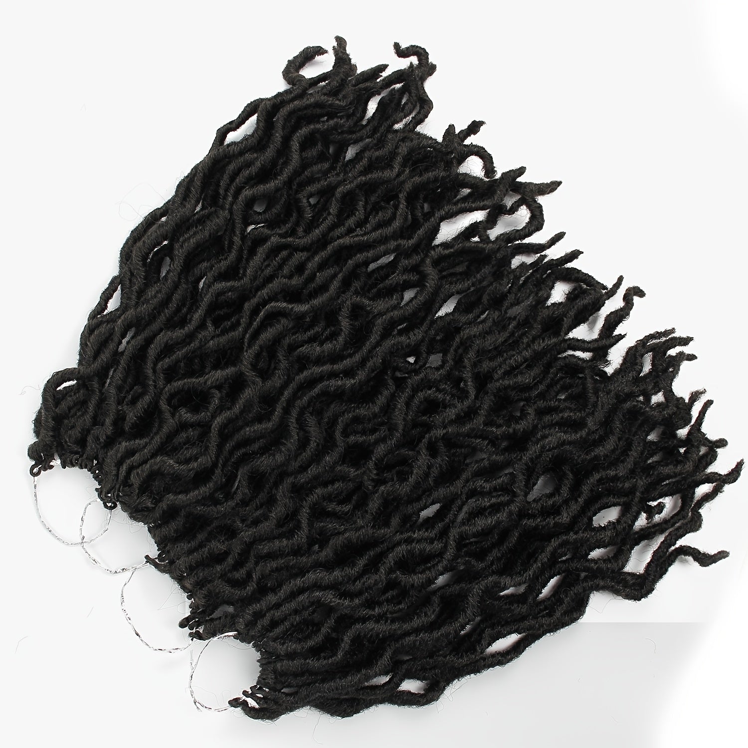 30 48cm Curved Faux Locs Dreadlocks Hair Pieces Synthetic Crochet Extensions