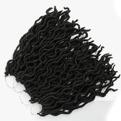30 48cm Curved Faux Locs Dreadlocks Hair Pieces Synthetic Crochet Extensions