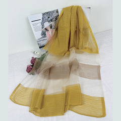 Silk Scarf Contrast Sunproof Shawl Lightweight Breathable