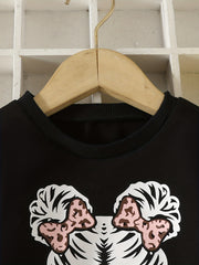 Leopard Portrait Girls Pullover Sweatshirt