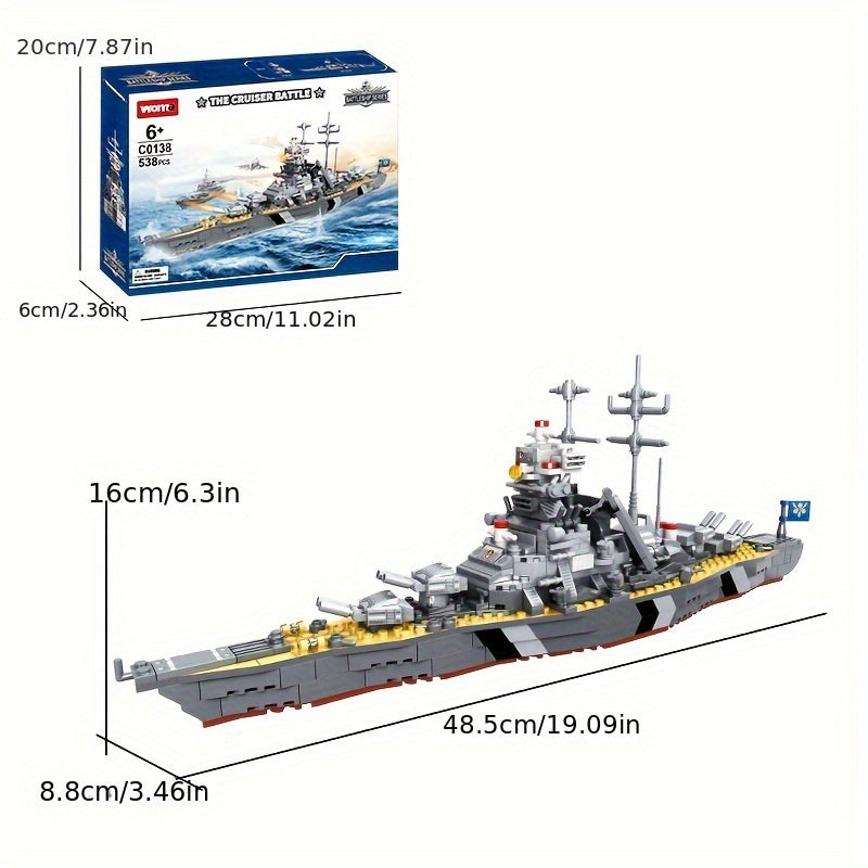 Building Blocks Aircraft Carrier Bismarck Warship Assembly Boys Toys