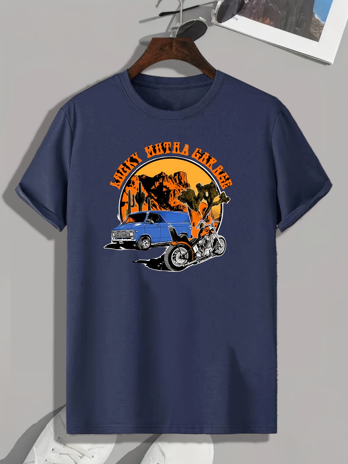 Car And Motorcycle Print Men's Graphic T shirt Casual Comfy Tees For Summer