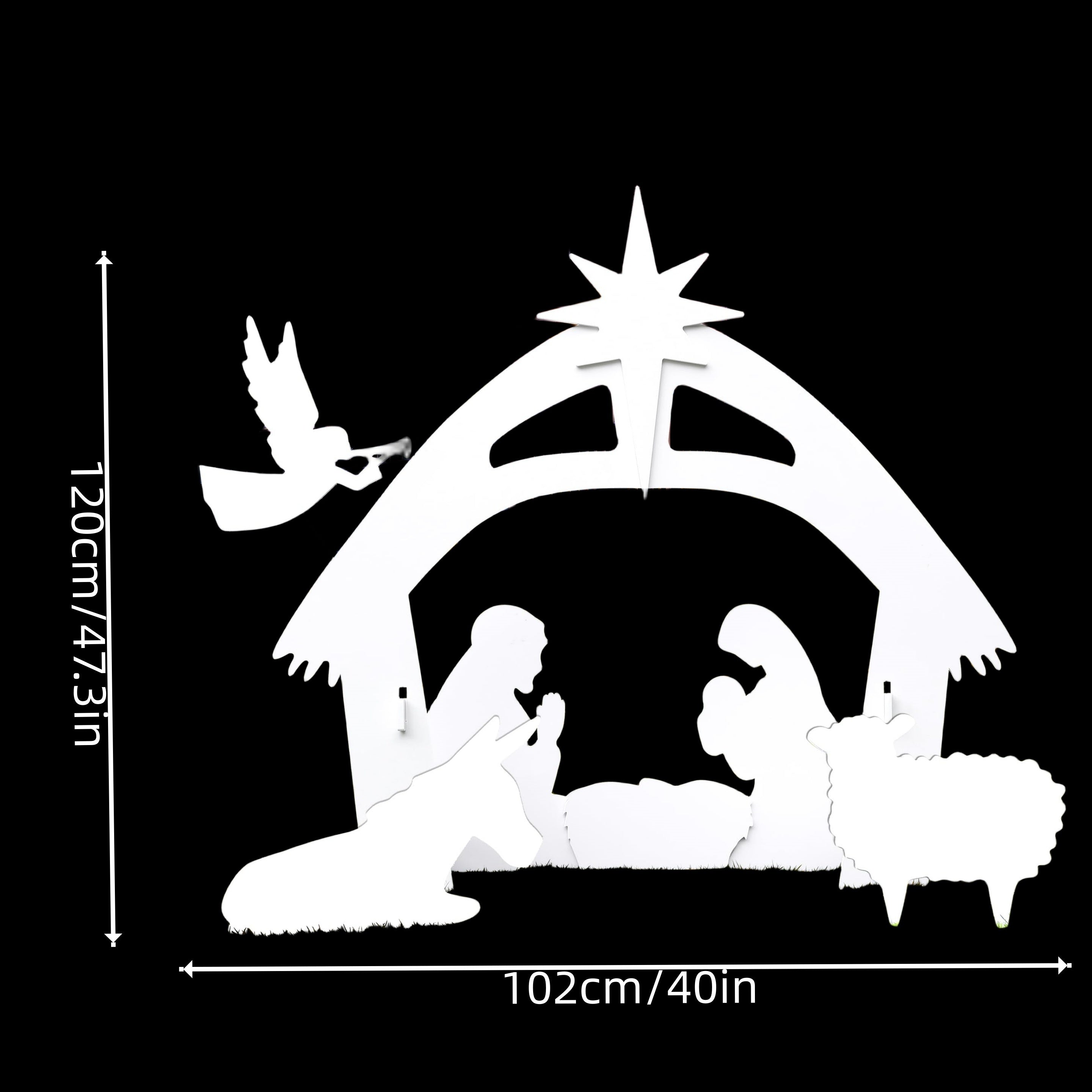 Waterproof PVC Outdoor Christmas Nativity Set - Weather Resistant Yard Decor
