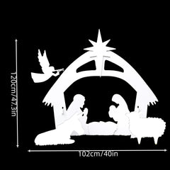 Waterproof PVC Outdoor Christmas Nativity Set - Weather Resistant Yard Decor
