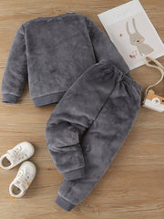 Toddler Girl's 2pcs Fox Print Fleece Pajamas Set
