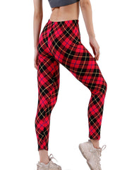 Women Camo Workout Leggings Plaid Skinny Adventure Leggings