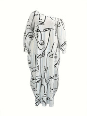 One Shoulder Maxi Dress Women's Plus Sexy Dress