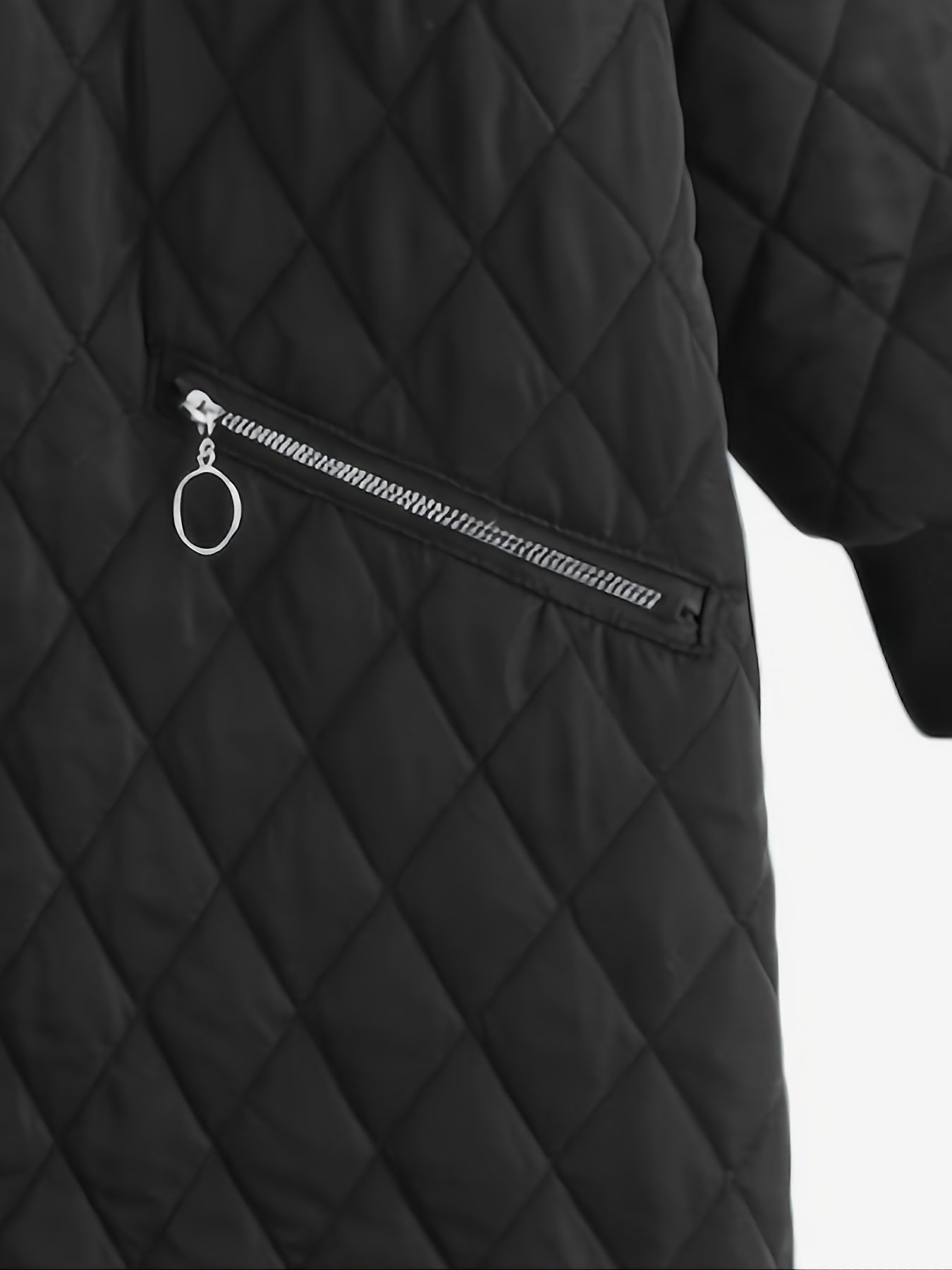 Solid Zipper Hooded Long Sleeve Padded Coat Women's Clothing