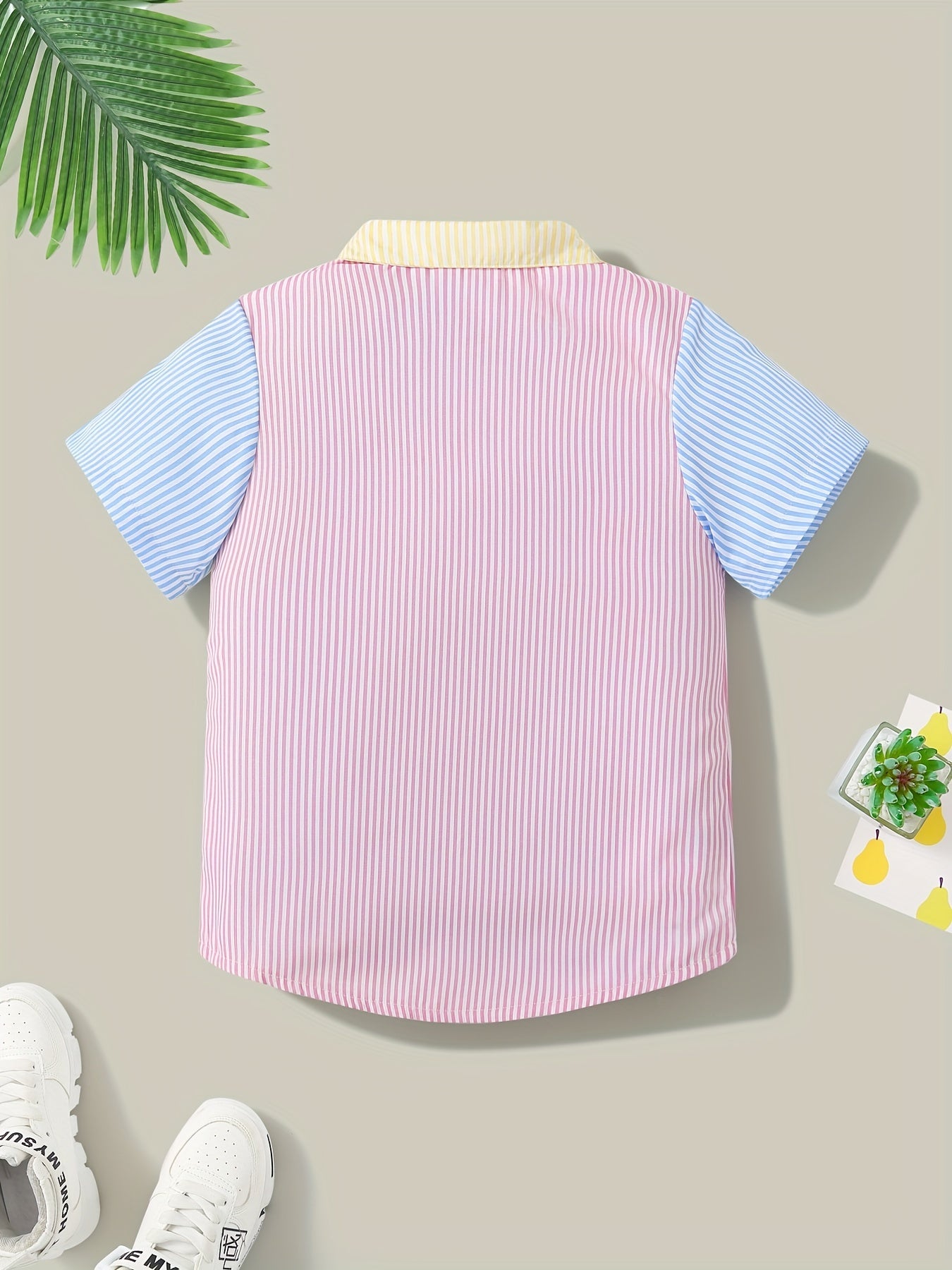 Boys Striped Short Sleeves Shirt for Summer Kids Clothes