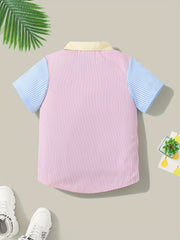 Boys Striped Short Sleeves Shirt for Summer Kids Clothes