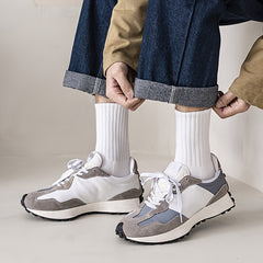 6 Pairs Men's Solid Crew Socks Breathable Casual Unisex Outdoor Socks