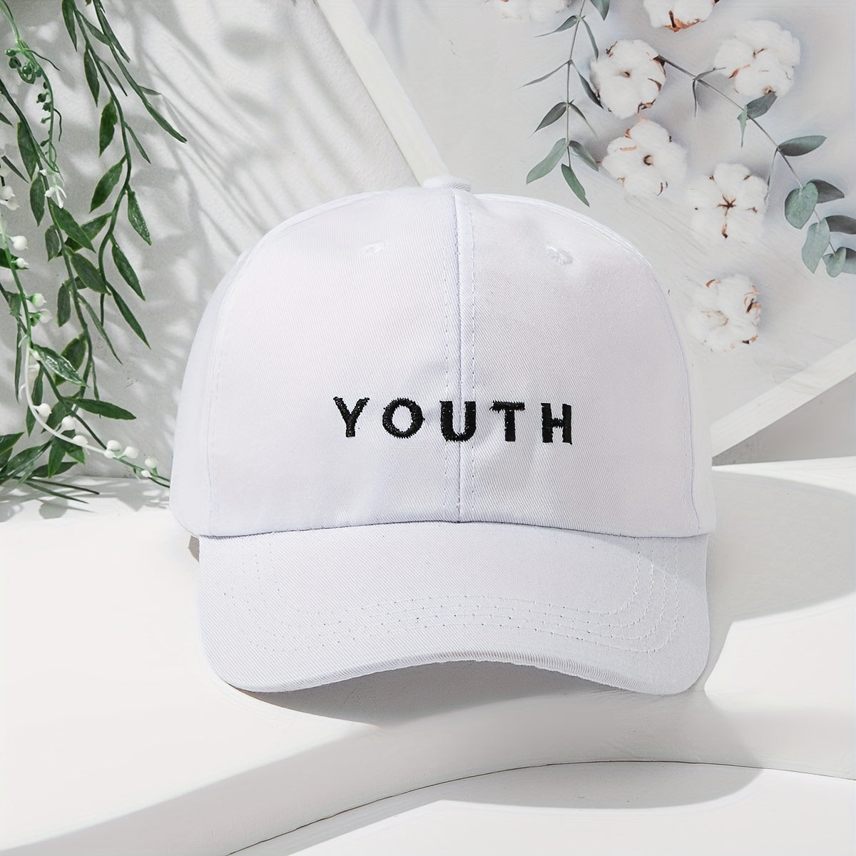 Youth Letter Embroidery Baseball Cap Outdoor Sunshade Breathable Duck Tongue Cap