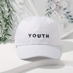 Youth Letter Embroidery Baseball Cap Outdoor Sunshade Breathable Duck Tongue Cap