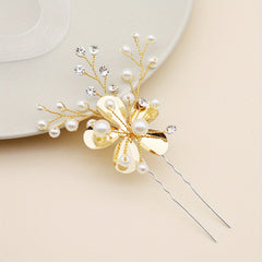 Alloy Leaf Faux Pearl Hairpin Bridal Wedding Party Favor Decorations
