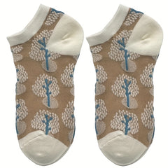 4 Pairs Floral Pattern Socks Low Cut Ankle Socks Women's Stocki