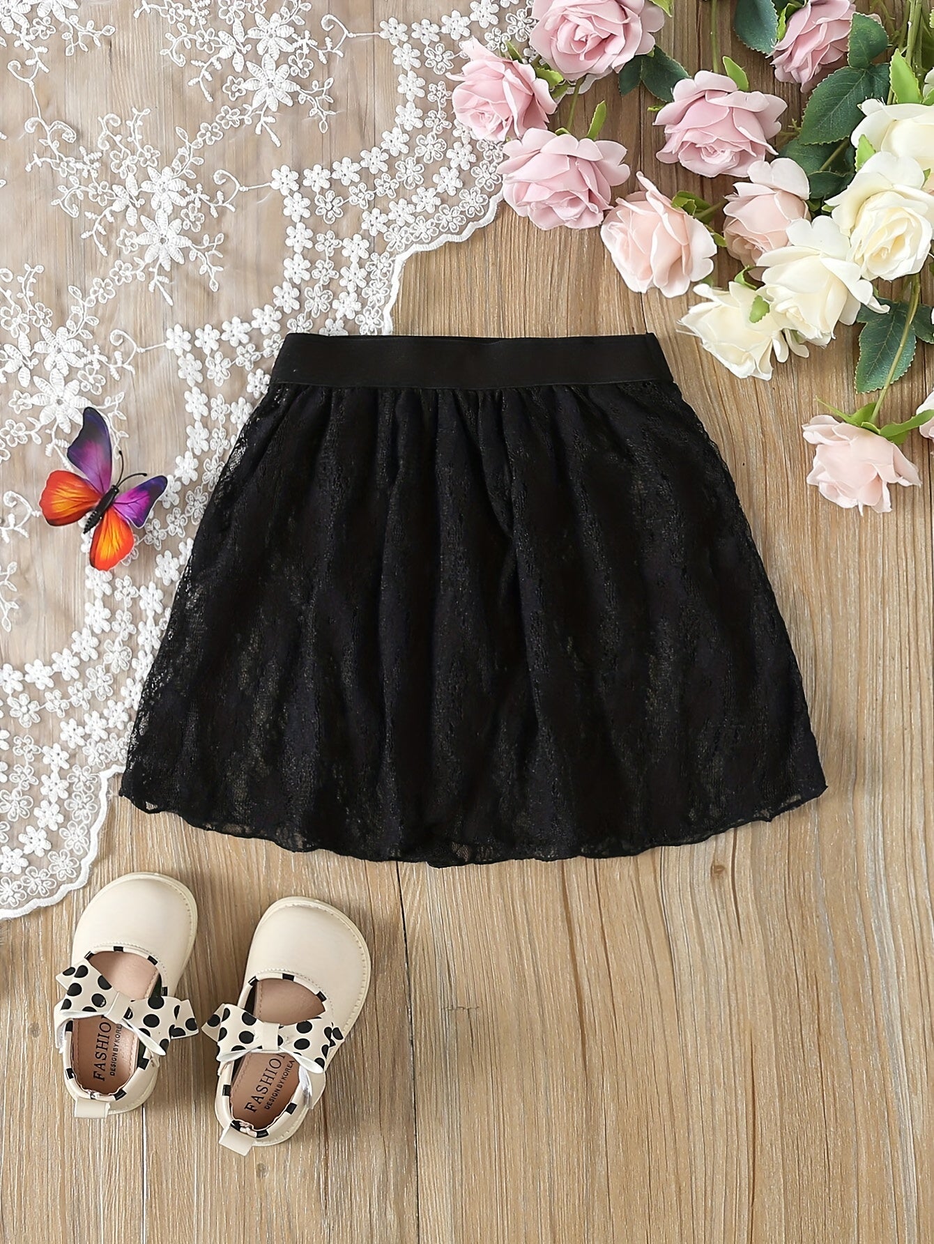 Girls Solid Lace Ballet Skirt for Dance Practice Performance Sports