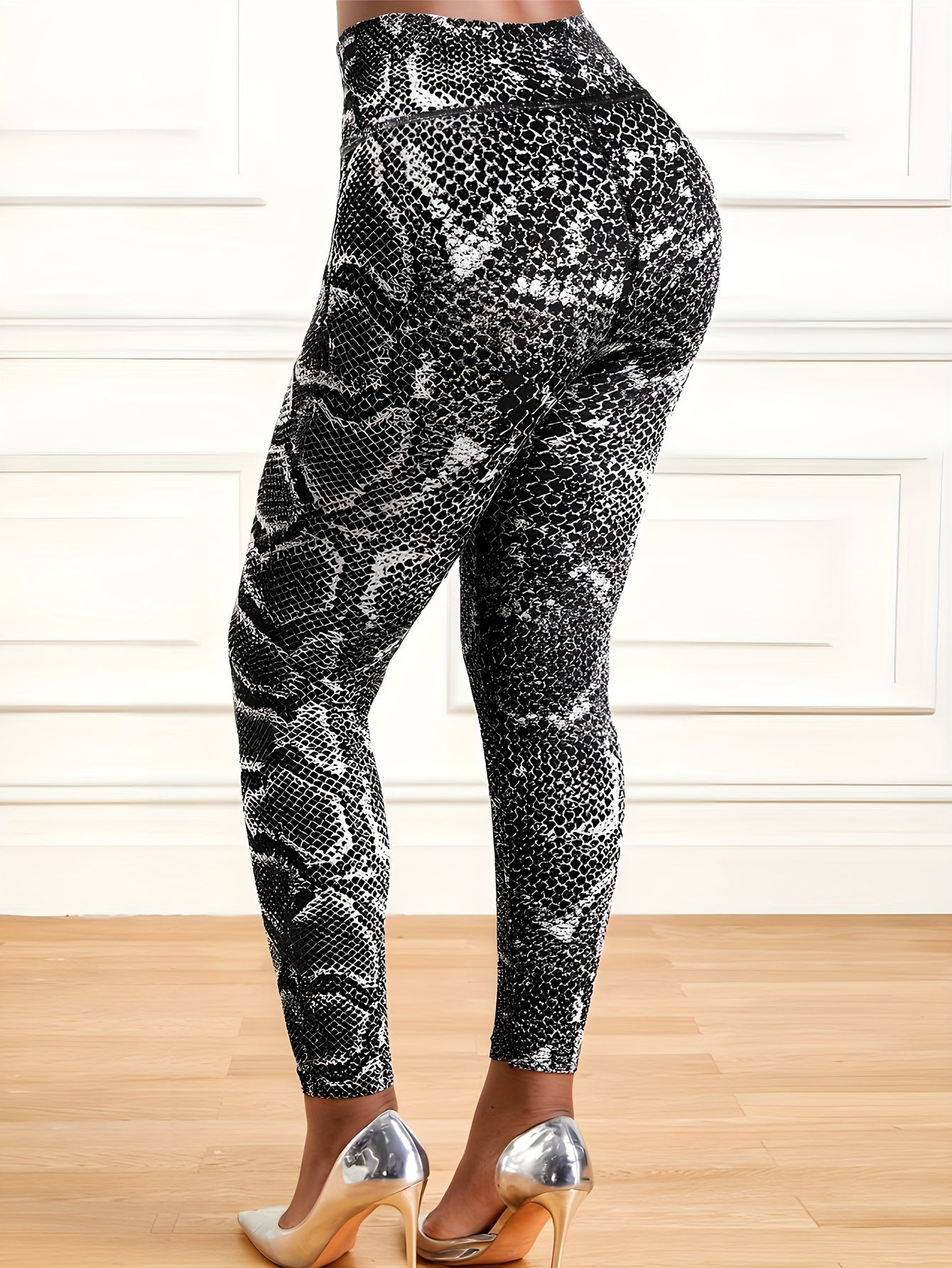 Snake Print High Waist Yoga Leggings