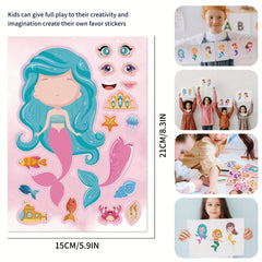 24pcs Mermaid Stickers Make Your Own Mermaid Stickers Party Favors