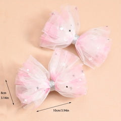 Girls Star Mesh Hair Clip Princess Hair Accessories