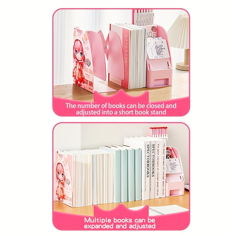 Cat Prince 3-in-1 Book Stand w/ Storage Box & Schedule - Creative Stationery