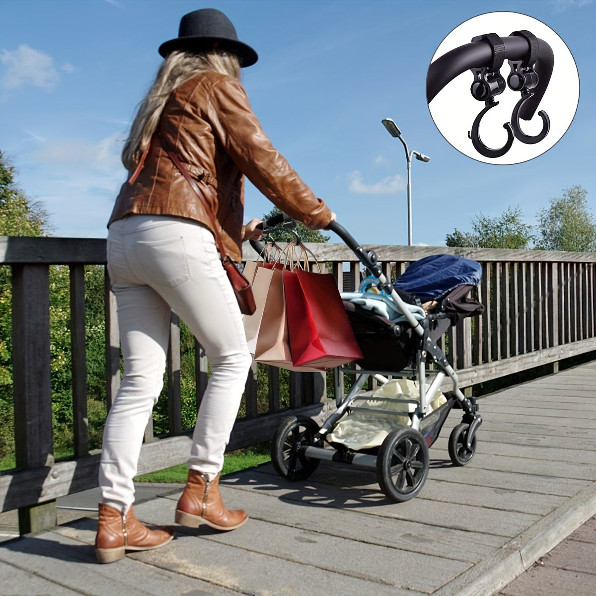 Stroller Hook LATTCURE Baby Stroller Clip Hook for Shopping Bags Toy