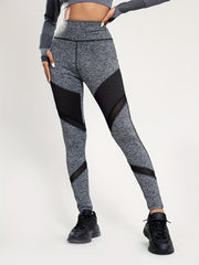 Mesh Patchwork Yoga Leggings High Waist Fitness Workout Gym Sports Pants