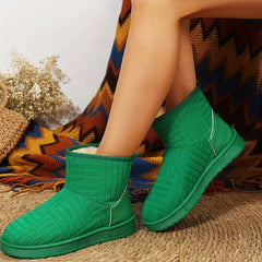 Women's Solid Snow Boots Comfortable Chunky Short Boots