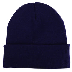 Men's Solid Knitted Hat in Black - Warm Winter Beanie Cap