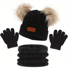 Hat Scarf Gloves Set for Baby Kids Winter