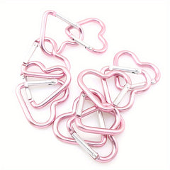 5pcs Heart-shaped Carabiners for Outdoor Climbing and Daily Wear