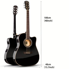 40 Inch Wooden Guitar Spruce Veneer Folk Guitar Instrument