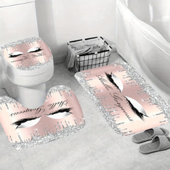 Shining Rhinestones Eye Pattern Shower Curtain Set