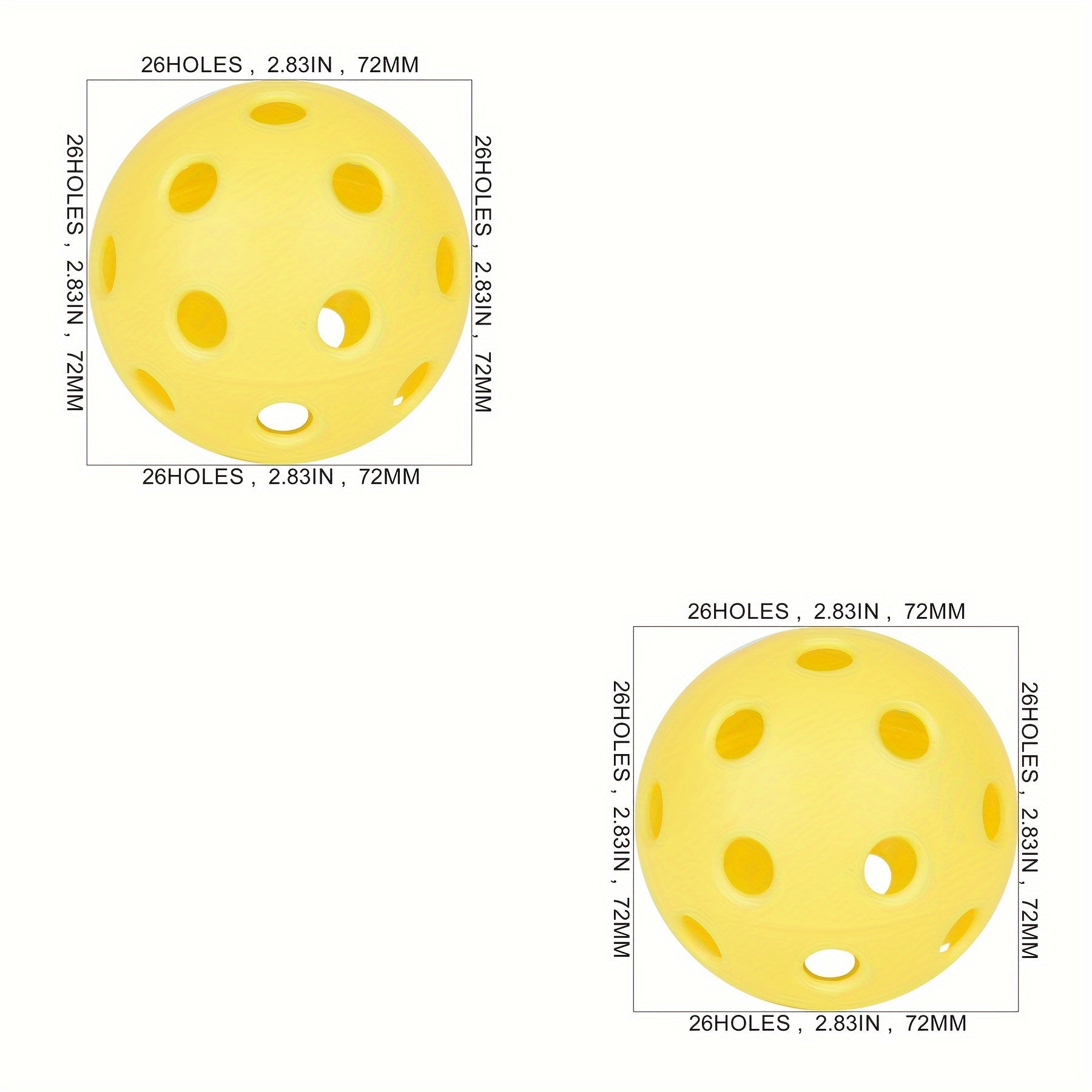 2pcs Indoor and Outdoor Pickleball Balls for Beginner Practice