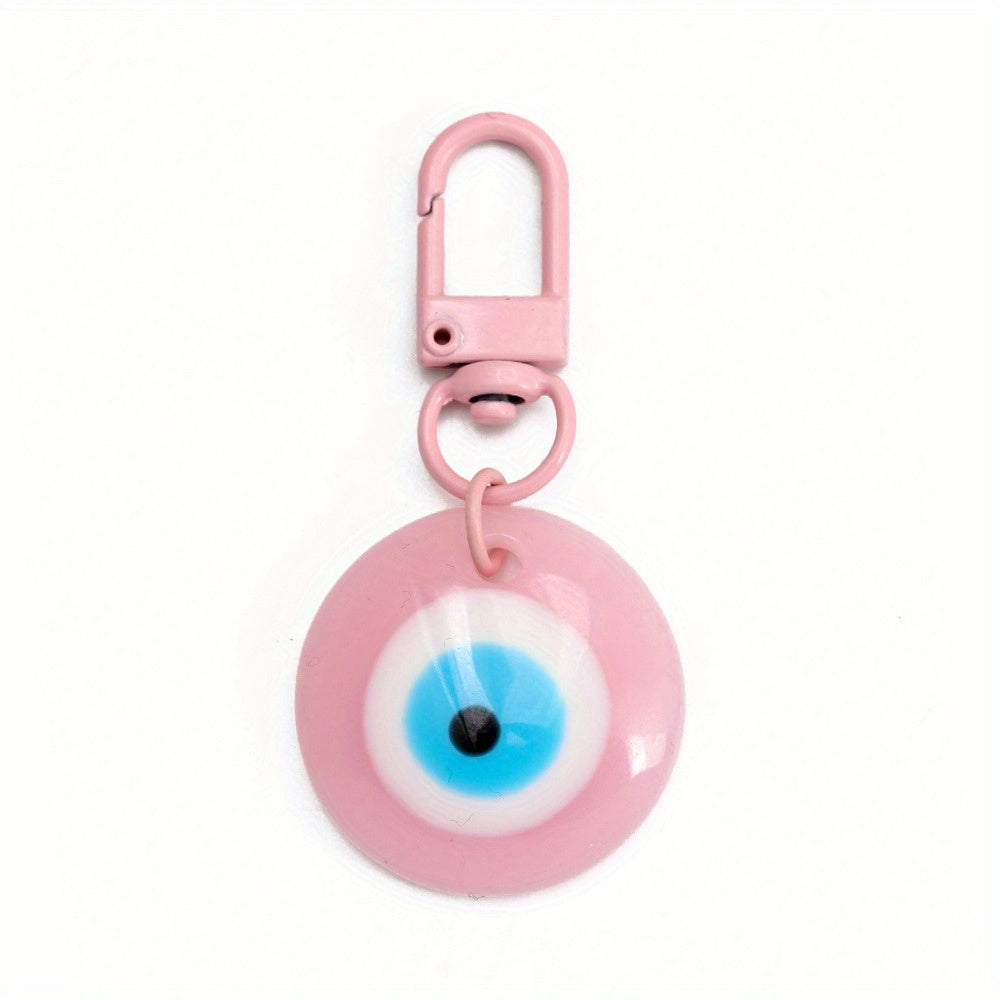 Plastic Devil's Eye Alloy Keychain Macaroon Keychain For Bag Jewelry