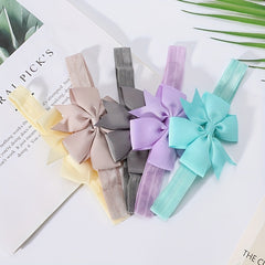 5pcs Bowknot Hairband Soft Nylon Headband for Baby Girls