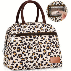 Leopard Print Insulated Lunch Bag Leakproof Reusable for Office School
