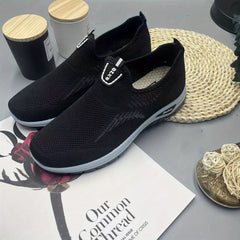 Women's Solid Mesh Slip On Sneakers Soft Sole Outdoor Shoes