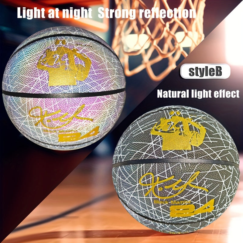 Size 7 Reflective Colorful Basketball Anti Slip Wear resistant Ball