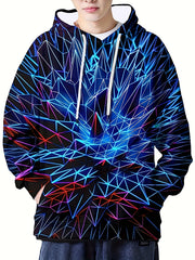 Ink Print Men's Graphic Hoodie Autumn Winter Pullover