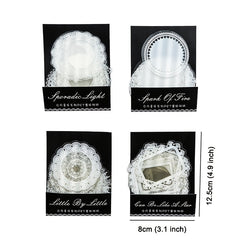 30 Sheets Transparent Lace Stickers Pack PET Photo Frame Decorative Stickers